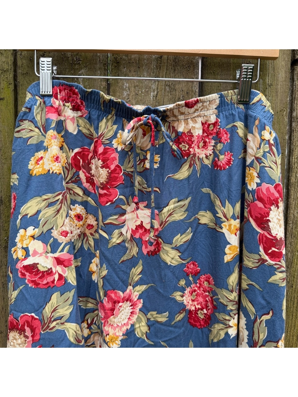 Vintage 90s Napa Valley Blue Floral Rayon Skirt Size 2X - Picture 3 of 5